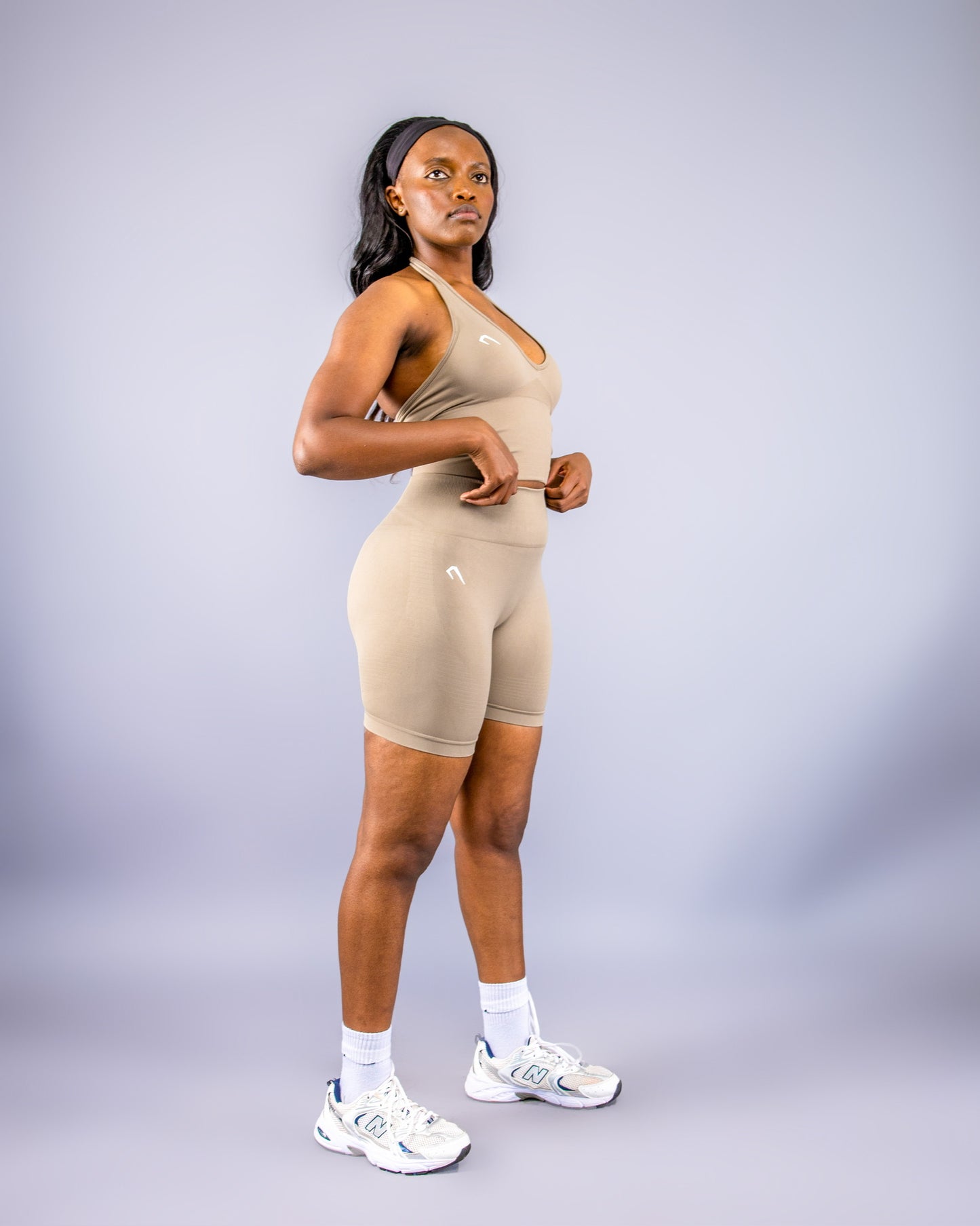 Short Legging, Sports bra and Long Sleeve Top Set