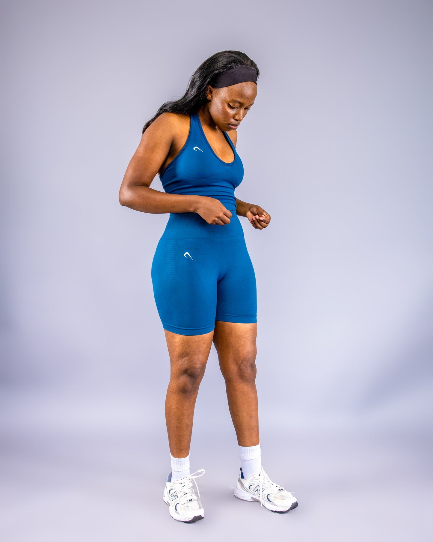 Short Legging, Sports Bra and Long Sleeve Top Set